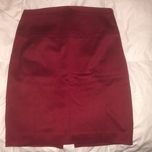 Red corset back, side zip Express skirt